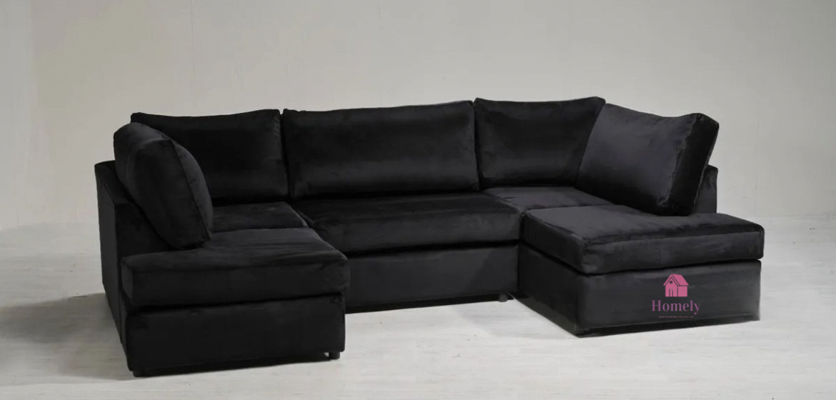 PV ~ EXCLUSIVE U-SHAPE PLUSH VELVET CORNER SOFA (Colour options Available)